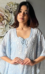 Load image into Gallery viewer, Rabia Women's Lucknowi Handcrafted Mul chanderi Chikankari Kaftan - HONC0305550
