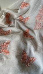 Load image into Gallery viewer, Titlee Women's Lakhnavi Handcrafted Mul Chanderi Unstitched Kurta And Dupatta Set - HONC0284781