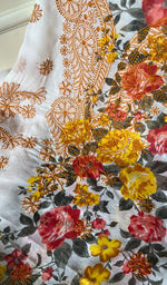 将图像加载到图库查看器中, Women's Lakhnavi Handcrafted Cotton Chikankari Unstitched Kurti Fabric - HONC0284340