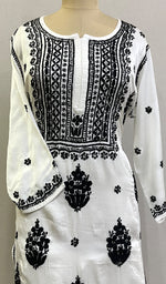 Load image into Gallery viewer, Women&#39;s Lakhnavi Handcrafted Modal Cotton Chikankari Kurta And Palazzo Set - HONC0205167

