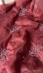 将图像加载到图库查看器中, Women's Lakhnavi Handcrafted Organza Chikankari Unstitched Full Suit Material - HONC0271224