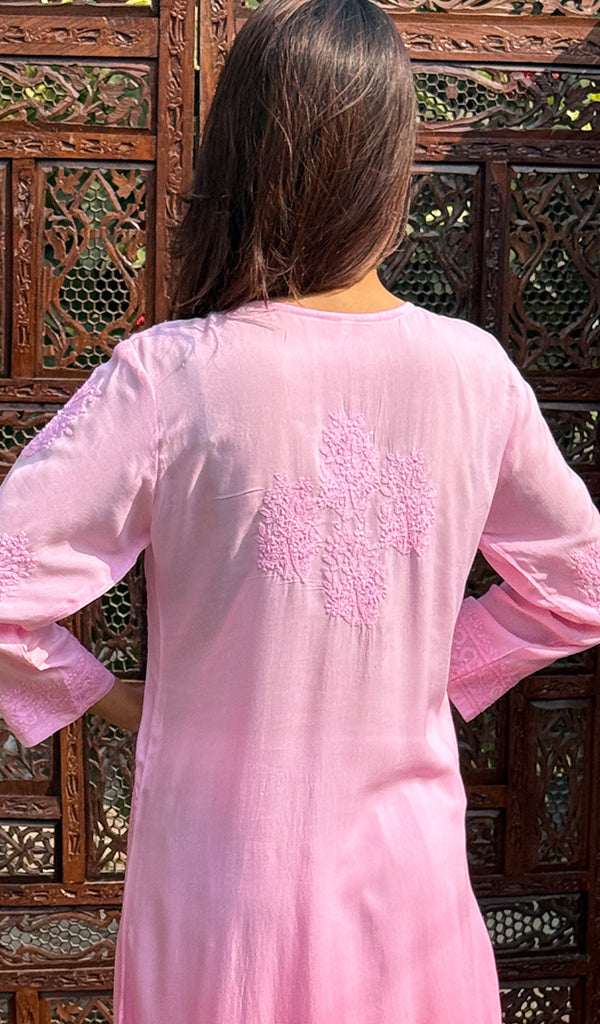 Women's Lucknowi Handcrafted Modal Cotton Chikankari Kurti - HONC0225854