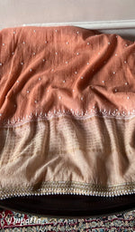 Load image into Gallery viewer, Orange Mul Chanderi Chikankari 2 Pc Unstitched Suit Set