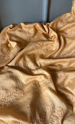 Load image into Gallery viewer, Baseema Women's Lucknowi Handcrafted Chanderi Silk Chikankari Full Suit Material - HONC0290029