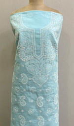 Load image into Gallery viewer, Women's Lakhnavi Handcrafted Cotton Chikankari Unstitched Kurti Fabric - HONC0194861