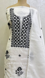 Load image into Gallery viewer, Women's Lakhnavi Handcrafted Cotton Chikankari Kurta And Dupatta Set- HONC0161740