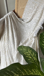 Load image into Gallery viewer, Women's Lakhnavi Handcrafted Pure Silk Georgette Chikankari Saree- HONC0193629