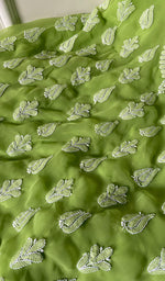 将图像加载到图库查看器中, Women's Lucknowi Handcrafted Faux-Georgette Chikankari Suit Material - HONC0263013