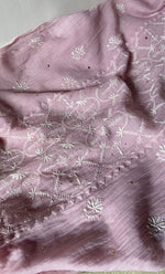 Load image into Gallery viewer, Women's Lakhnavi Handcrafted Mul Chanderi Semi - stitched Kurta And Dupatta Set- HONC0305140