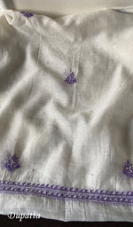 Load image into Gallery viewer, Aaliyah Women's Lakhnavi Handcrafted Mul Chanderi Semi - Stitched Kurta And Dupatta Set - HONC0290531