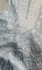 将图像加载到图库查看器中, Women's Lakhnavi Handcrafted Cotton Chikankari Unstitched Kurti Fabric - HONC0318477