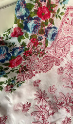 将图像加载到图库查看器中, Women's Lakhnavi Handcrafted Cotton Chikankari Unstitched Kurti Fabric - HONC0284339