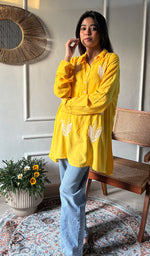 Load image into Gallery viewer, Trisha Women's Lakhnavi Handcrafted Cotton Oversized Chikankari Top - HONC0325784