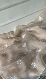 Load image into Gallery viewer, Women's Lakhnavi Handcrafted Pure Organza Chikankari Semi stitched Kurta And Dupatta Set- HONC0348611