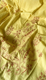 Load image into Gallery viewer, Lakhnavi Handcrafted Cotton Chikankari Semi Stitched Kurta And Dupatta Set- HONC0138429