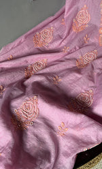 Load image into Gallery viewer, Women's Lakhnavi Handcrafted Mul Chanderi UnStitched Kurta And Dupatta Set - HONC0299220