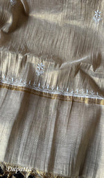 将图像加载到图库查看器中, Women's Lakhnavi Handcrafted Tissue Chanderi Chikankari Kurta Dupatta Set - HONC0271953