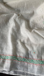 Load image into Gallery viewer, Women's Lakhnavi Handcrafted Linen Cotton Semi -Stitched Kurta And Dupatta Set - HONC0269956