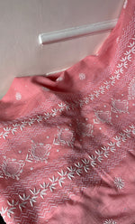 Load image into Gallery viewer, Women's Lakhnavi Handcrafted Maheshwari Mul Chanderi Unstitched Kurta And Dupatta Set - HONC0301249