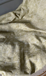 Load image into Gallery viewer, Women's Lakhnavi Handcrafted Munga Silk Chikankari Kurta And Dupatta Set- HONC0278876