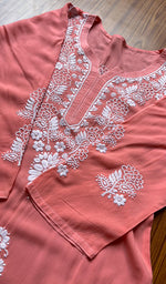 Load image into Gallery viewer, Women's Lucknowi Handcrafted Cotton Chikankari Kurti - HONC0301032