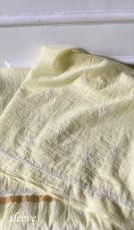 Load image into Gallery viewer, Women's Lakhnavi Handcrafted Mul Chanderi Unstitched Chikankari Full Suit - HONC0367597