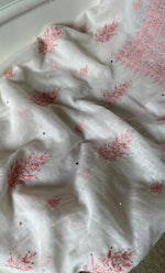 Load image into Gallery viewer, Women's Lakhnavi Handcrafted Unstitched Mul Chanderi Kurta And Dupatta Set - HONC0267155