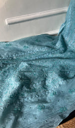 Load image into Gallery viewer, Women's Lakhnavi Handcrafted Mul Chanderi Semi - Stitched Kurta And Dupatta Set - HONC0296167