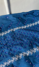 Load image into Gallery viewer, Saziya Women's Lakhnavi Handcrafted Mul Chanderi Semi - Stitched Kurta And Dupatta Set - HONC0282833