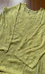 Load image into Gallery viewer, Nilofar Women's Lakhnavi Handcrafted Viscose Georgette Chikankari Anarkali - HONC0283027