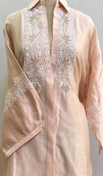 Load image into Gallery viewer, Fiza Women's Lakhnavi Handcrafted Chanderi Silk Semi- Stiched Chikankari Top - HONC0191703