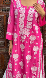 Load image into Gallery viewer, Asma Women's Lucknowi Handcrafted Crepe Chikankari Kurti- HONC02494890