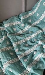 将图像加载到图库查看器中, Women's Lucknowi Handcrafted Kota Cotton Chikankari Unstitched Kurta And Dupatta Set - HONC0312641