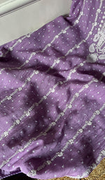 将图像加载到图库查看器中, Hana Women's Lakhnavi Handcrafted Mul Chanderi Semi - Stitched Kurta And Dupatta Set - HONC0290063