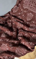 Load image into Gallery viewer, Women's Lakhnavi Handcrafted Maheshwari Mul Chanderi Unstitched Kurta And Dupatta Set- HONC0268528