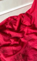 将图像加载到图库查看器中, Women's Lakhnavi Handcrafted Mul Chanderi Unstitched Chikankari Full Suit Material - HONC0319530