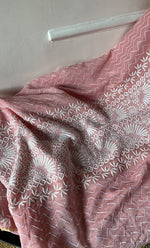 Load image into Gallery viewer, Women's Lakhnavi Handcrafted Mul Chanderi Unstitched Kurta And Dupatta Set - HONC0301225