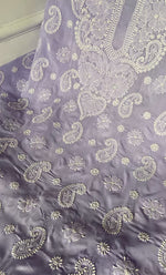 将图像加载到图库查看器中, Women's Lakhnavi Handcrafted Cotton Chikankari Unstitched Kurti Fabric - HONC0318490