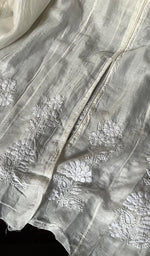 Load image into Gallery viewer, Women's Lakhnavi Handcrafted Chanderi Silk Chikankari Unstitched Anarkali Fabric - HONC0135243