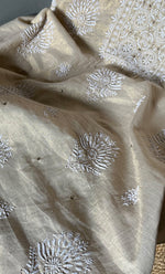 Load image into Gallery viewer, Women's Lakhnavi Handcrafted Tissue Chanderi Unstitched Kurta And Dupatta Set - HONC0267163