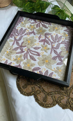 Load image into Gallery viewer, Chikankari Tray with Four Coasters - HONCO310952