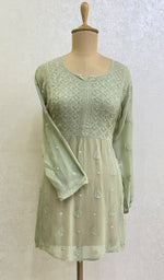 Load image into Gallery viewer, Women's Lucknowi Handcrafted Viscose Georgette Chikankari Top - HONC0152264