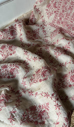 将图像加载到图库查看器中, Women's Lakhnavi Handcrafted Tissue Chanderi Unstitched Kurta And Dupatta Set - HONC0267043
