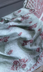 Load image into Gallery viewer, Women's Lakhnavi Handcrafted Mul chanderi Semi -Stitched Kurta And Dupatta Set - HONC0276225