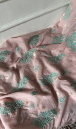 Load image into Gallery viewer, Women's Lakhnavi Handcrafted Mul Chanderi Semi - Stitched Kurta And Dupatta Set - HONC0321897