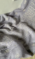 Load image into Gallery viewer, Women's Lakhnavi Handcrafted Mul Chanderi Semi - stitched Kurta And Dupatta Set- HONC0305163