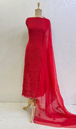 Load image into Gallery viewer, Women's Lucknowi Handcrafted Faux-Georgette Chikankari Suit Material - HONC0149105