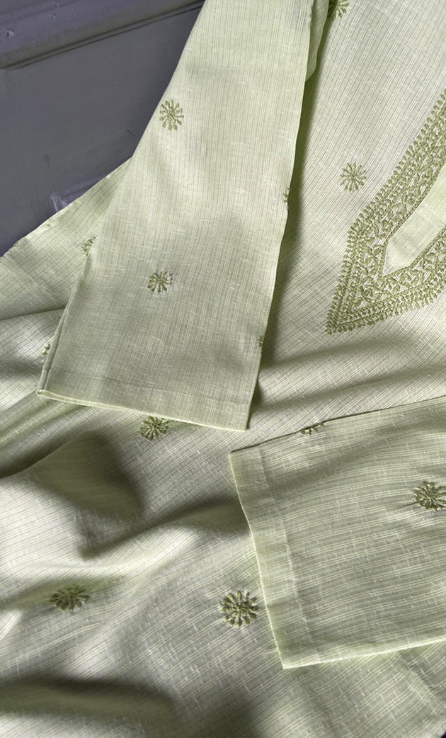 Men's Lucknowi Handcrafted Cotton Chikankari Kurta - HONC0288689