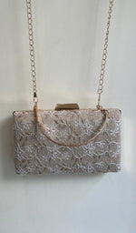 Load image into Gallery viewer, Beige Chikankari Embroidered Clutch - HONC0377323