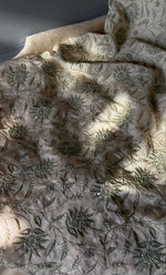 将图像加载到图库查看器中, Women's Lakhnavi Handcrafted Munga Silk Semi - Stitched Chikankari Kurta And Dupatta Set- HONC0259744